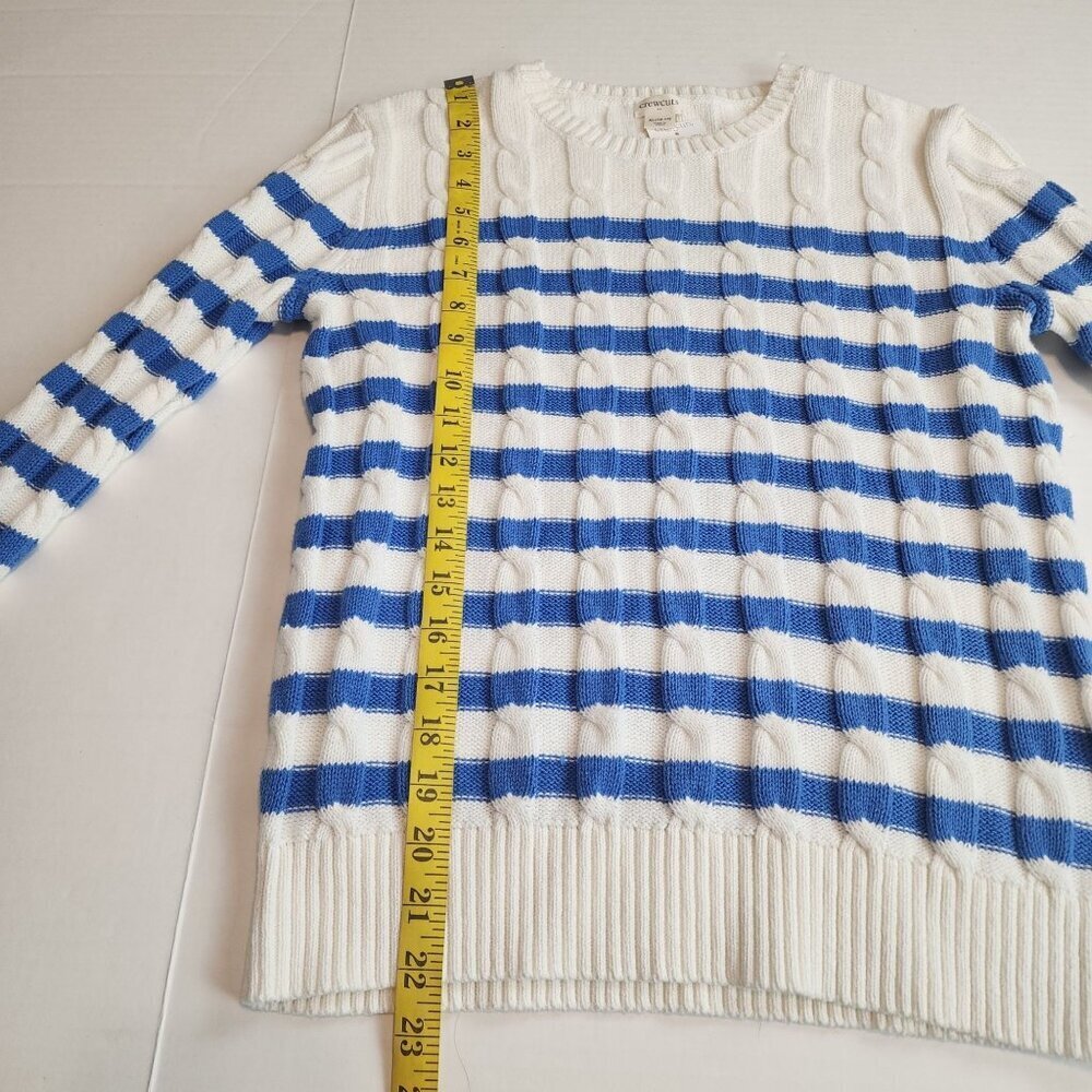 New Crewcuts Factory girls 12-14 knit sweater Blue White stripes coastal - Picture 6 of 10